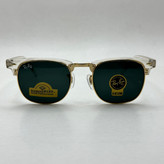 عینک آفتابی کلاب مستر ریبن rayban شیشه سنگ مشکی فریم شفاف به همراه پک کامل RB 3016