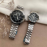 ساعت مردونه زنونه الگانس elegance vip بند استیل نقره ای صفحه مشکی