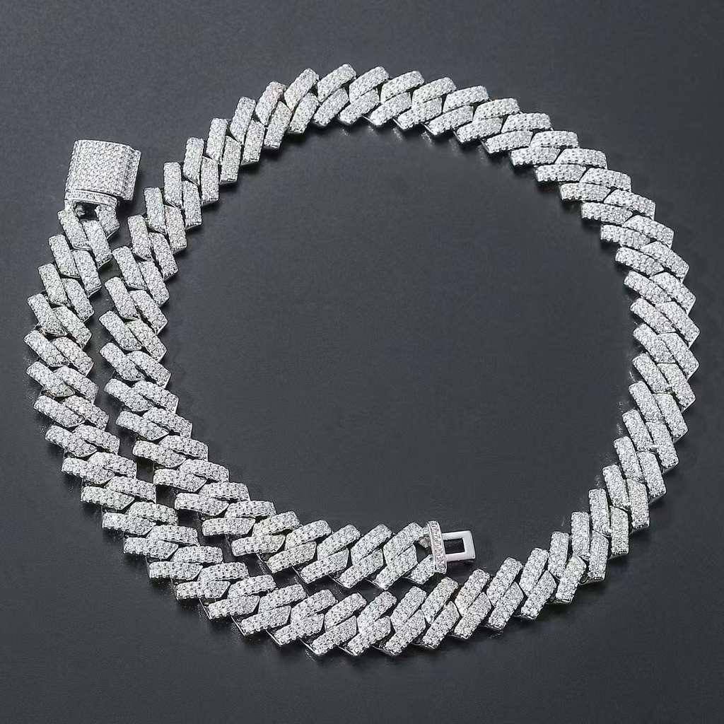 ست گردنبند و دستبند فول نگین کارتیری طرح چین فول chain در تنوع رنگ بالا درجه یک رنگ ثابت کد ki
