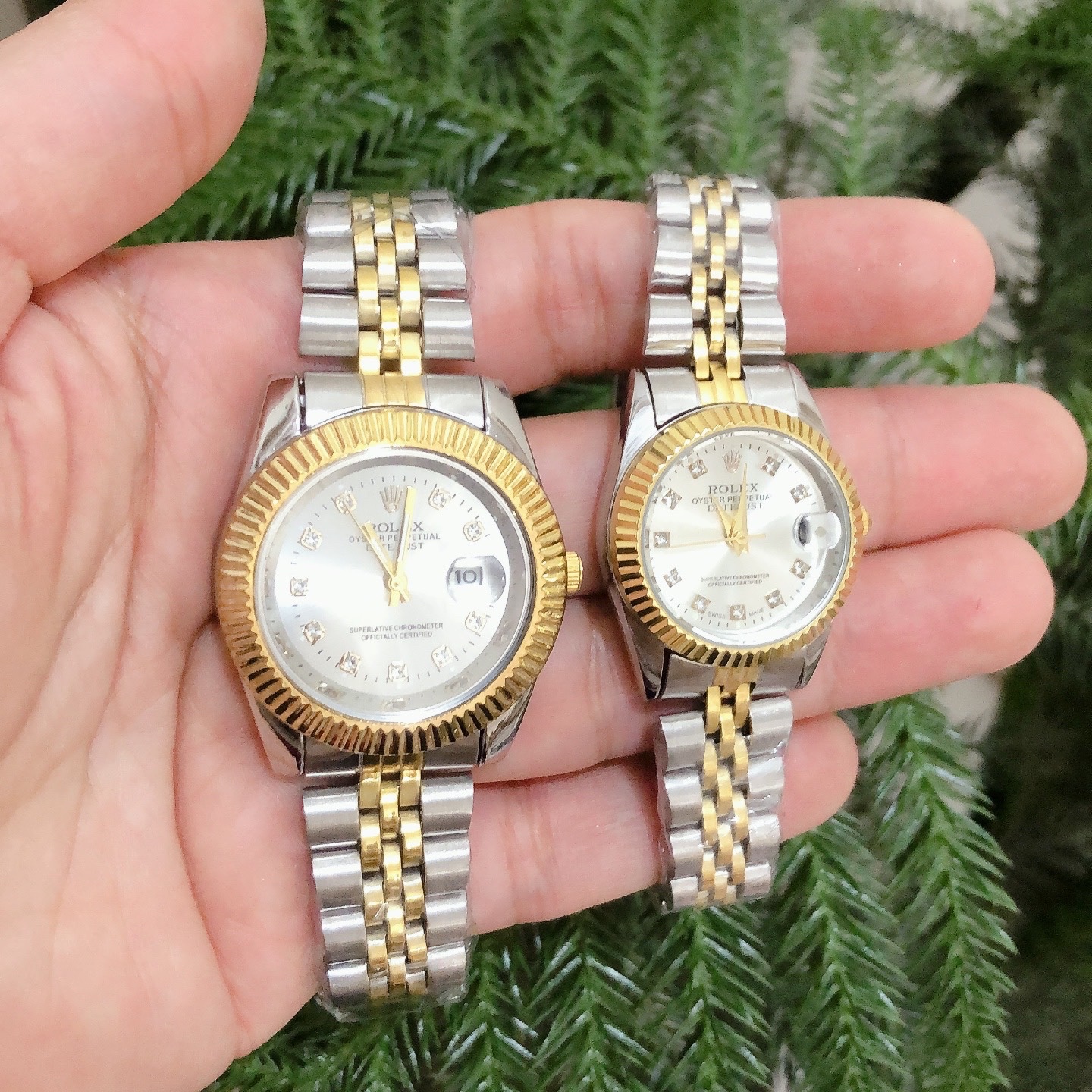 ساعت تک مردانه و زنانه استیل رولکس ROLEX صفحه سفید مشکی ارسال رایگان