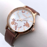 ساعت مچی عقربه ای زنانه استیل بند چرم مدل KYW083