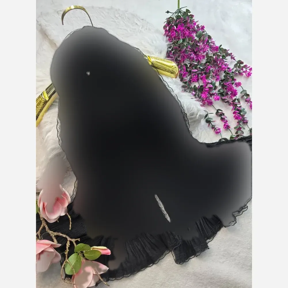 شال مجلسی زنانه طرح درختی دور دانتلی و لب نگین دار سایز 70 در 180 سانتی متر