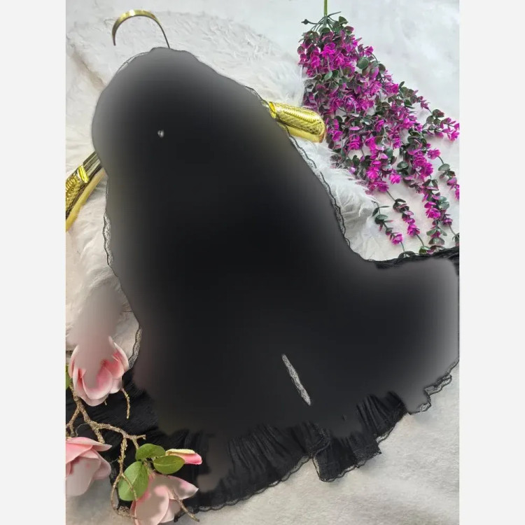 شال مجلسی زنانه طرح درختی دور دانتلی و لب نگین دار سایز 70 در 180 سانتی متر