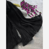 شال مجلسی زنانه طرح درختی دور دانتلی و لب نگین دار سایز 70 در 180 سانتی متر
