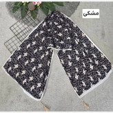 شال زنانه برشکا طرح گل گلی پلیسه قواره بزرگ ابعاد 175 در 75 سانتی متر