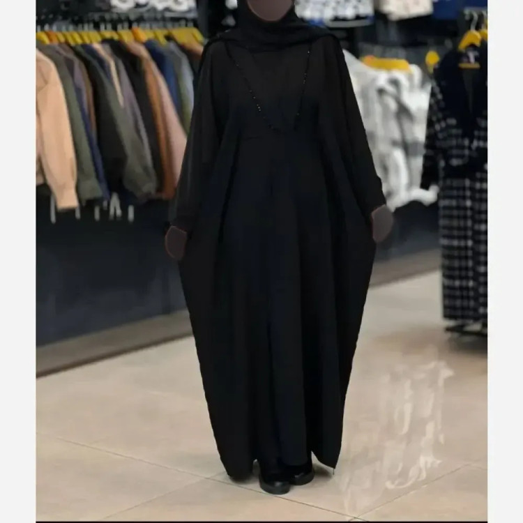 عبای مجلسی زنانه مدل سوگند جنس الیزه درجه یک فری سایز رنگ مشکی