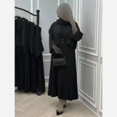 ست سه تیکه مجلسی زنانه مدل فاریا رنگ مشکی سایز فری 38 تا 46