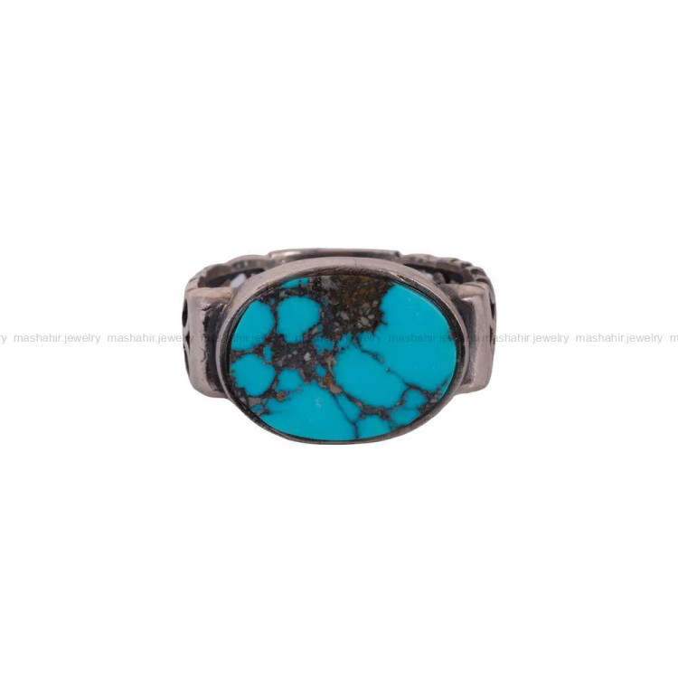 انگشتر فیروزه شجری مردانه کد 2904