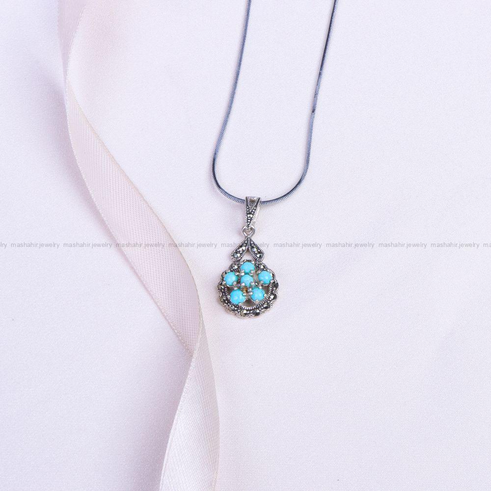 گردنبند فیروزه زنانه کد 9750