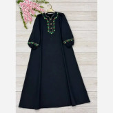 کفتان گلی لینن و گلدوزی سایز بزرگ فری سایز تا 50 رنگ مشکی و سرمه ای
