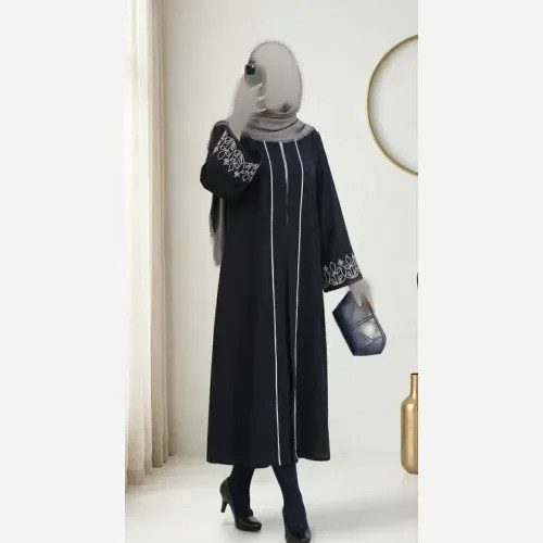 عبا زنانه مدل مادام جنس مازراتی گلدوزی شده فری سایز مشکی