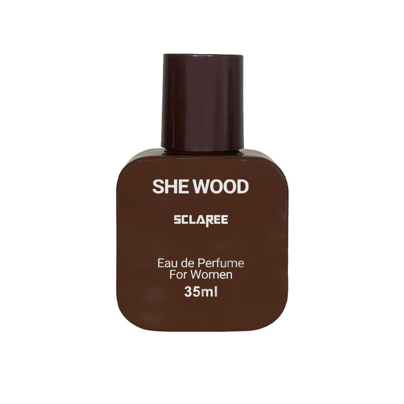 عطر جیبی زنانه اسکلاره مدل She wood  با رایحه گرم، شیرین حجم 35 میلی‌لیتر