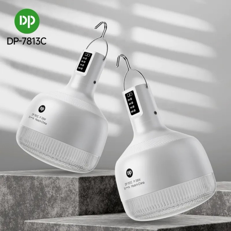 چراغ شارژی کمپینگ 38 وات دی پی DP-7813c لامپ روشنایی اضطراری آویزی 7813 ( گناوه مارکت )