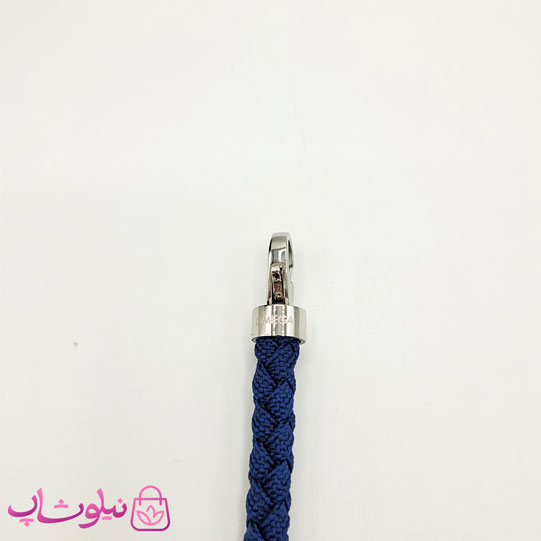 دستبند امگا برزنتی یا کنفی سرمه ای مردانه با قفل نقره ای کیفیت مستر 1100