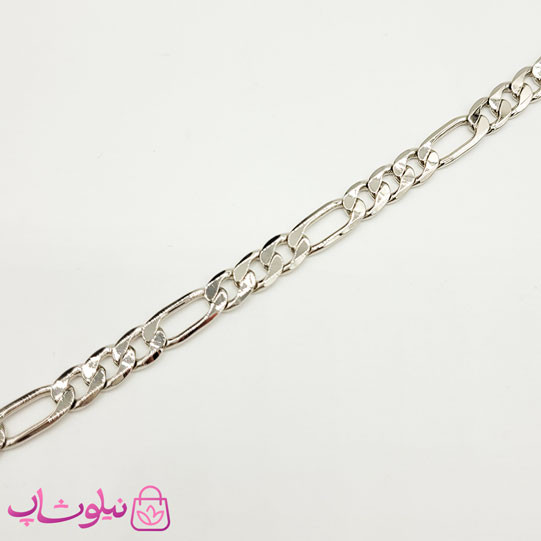 دستبند زنانه مردانه ژوپینگ طرح فیگارو نقره ای کد 1991