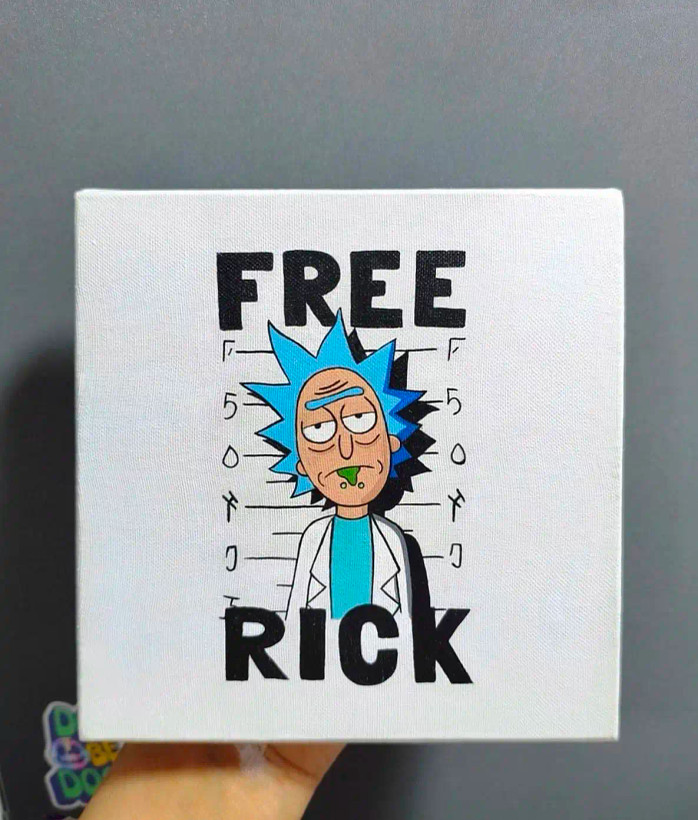 تابلو نقاشی بوم ریک سانچز انیمیشن ریک و مورتی طرح Free Rick