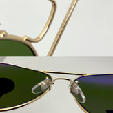 عینک آفتابی خلبانی AVIATOR ریبن rayban شیشه سنگ طلایی سبز سایز 3026 فول پک اورجینال