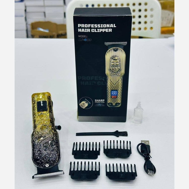 ماشین اصلاح ریش تراش خط زن Lt-809 نیمه حرفه ای آرایشگری و خونگی - نمایشگر LCD - تیغه سرامیکی - طراحی جذاب ایکس