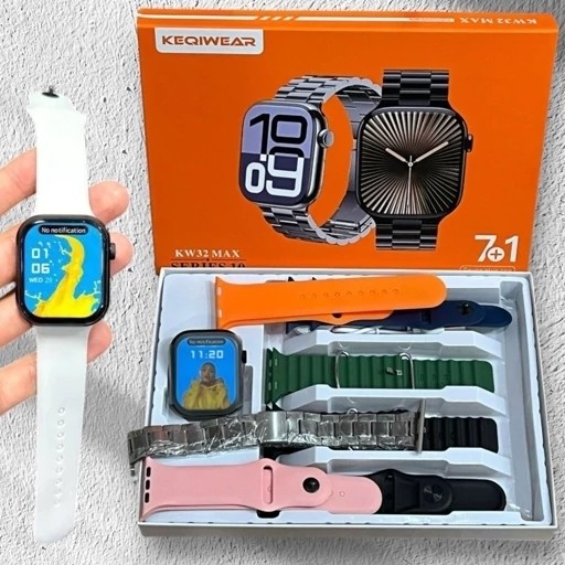 ساعت هوشمند7بند KW 32 MAX بند فلزی امولد سری ده 2026 کیفیت (فروش به قیمت عمده) پرفرووش