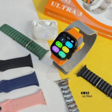 ساعت هوشمند KW52 ULTRA 3 هفت بند همراه با ایرپاد بند فلزی ورژن 2026 تمام صحفه اورجینال (کامل ترین پک ساعت پرفرووش