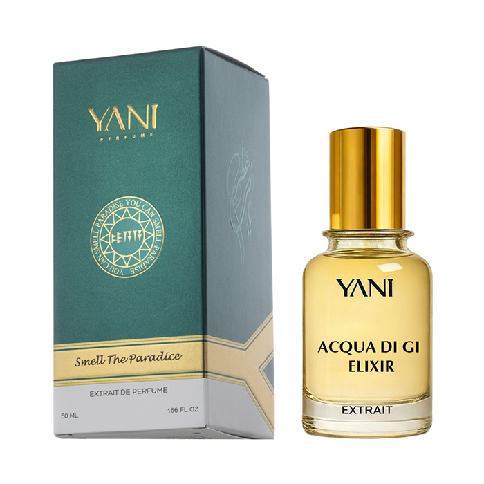 عطر مردانه آکوا دی جیو الکسیر با رایحه معطر چوبی و ملایم و حجم 50 میل اکستراد پرفیوم از برند عطریانی