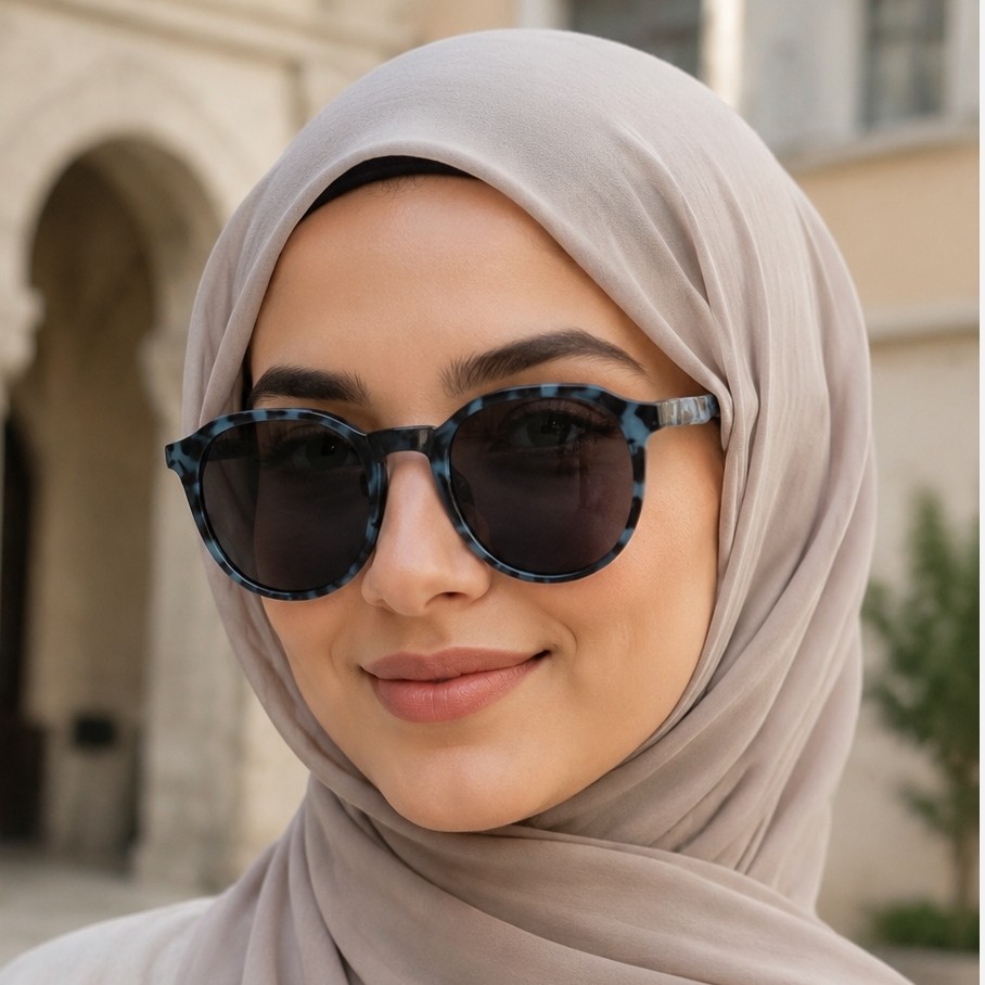 عینک ابی نفتی طرح دار